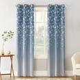 Blackout Room Darkening Curtains, Flower White Cherry Blossoms Blue
