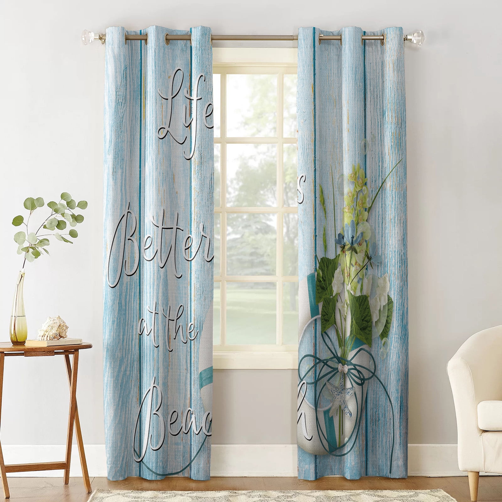 Blackout Room Darkening Curtains, Life is Better at the Beach Swim Ring