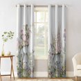 Blackout Room Darkening Curtains, Summer Watercolor Pink Flowers with