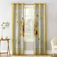 Blackout Room Darkening Curtains, Summer Watercolor Yellow Bee with