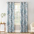 Blackout Room Darkening Curtains, Winter Blue Flower Bud Watercolor