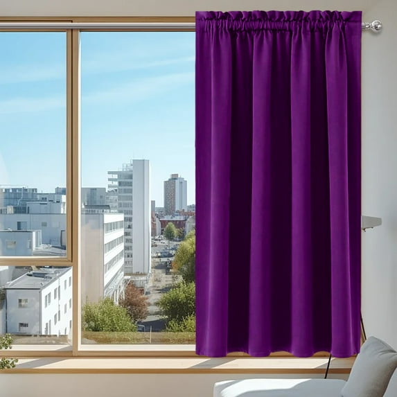 Blackout Room Divider Curtains for Sliding Glass Doors 84 Inches Long 1 Panel, Extra Wide Sliding Door Curtains for Doorway Patio Bedroom Living Room (Purple, 100Wx84L)