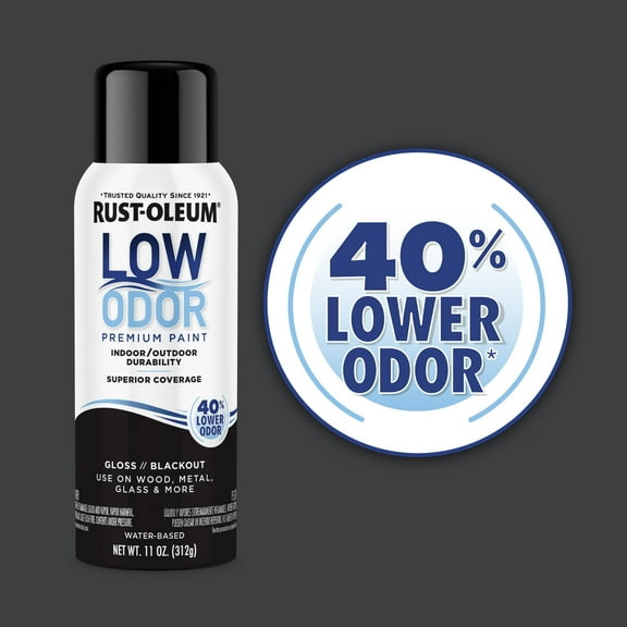 Blackout, Rust-Oleum Low Odor Premium Gloss Spray Paint- 11 oz