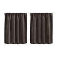 thumbnail image 1 of Blackout Short Curtain, 15.7in x 23.6in Solid Color High Precision Small Window Tier, Kitchen Cafe Privacy Drape, Smooth Fabric Window Treatment Brown, 1 of 4