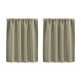 thumbnail image 1 of Blackout Short Curtain, 15.7in x 23.6in Solid Color High Precision Small Window Tier, Kitchen Cafe Privacy Drape, Smooth Fabric Window Treatment Khaki, 1 of 4