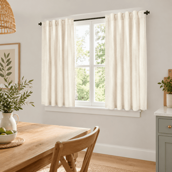 Blackout Short Linen Curtafor Cafe 40 Inch Length 2 Panels Half Door ...