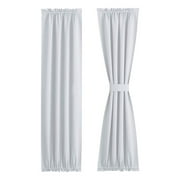 Blackout Sidelight Curtain Panels,Room Darkening Thermal French Door Curtains with Top and Bottom Rod Pocket Tie 1 Panel,24.8x72inch