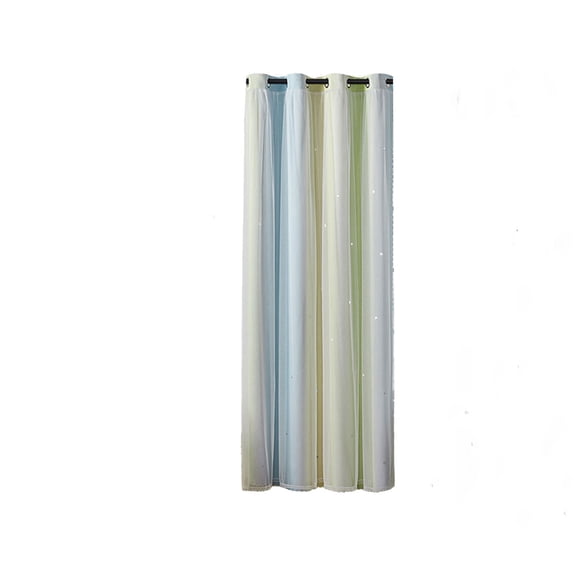 Blackout Starry Sky Curtain Set 2 Panels - Polyester Blackout Curtains with Sheer Layer, Gradient Print, Light Blocking & Heat Insulation, 40x52 Inch, Multiple Color Options