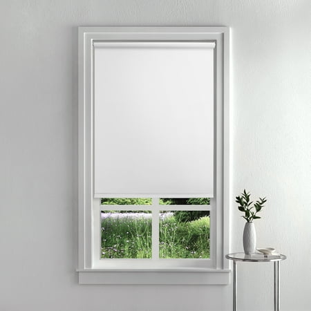 Mainstays Blackout Tear-to-Fit Roller Shade 37 1/4" x 72" White with Bracket