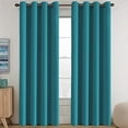 thumbnail image 1 of Blackout Thermal Insulated Living Room Curtains 84 inches Long Kids Boys Room Curtains for Bedroom - Room Darkening Window Treatment Grommet One Panel, Turquoise Blue, 52'W x 84'L, 1 of 6