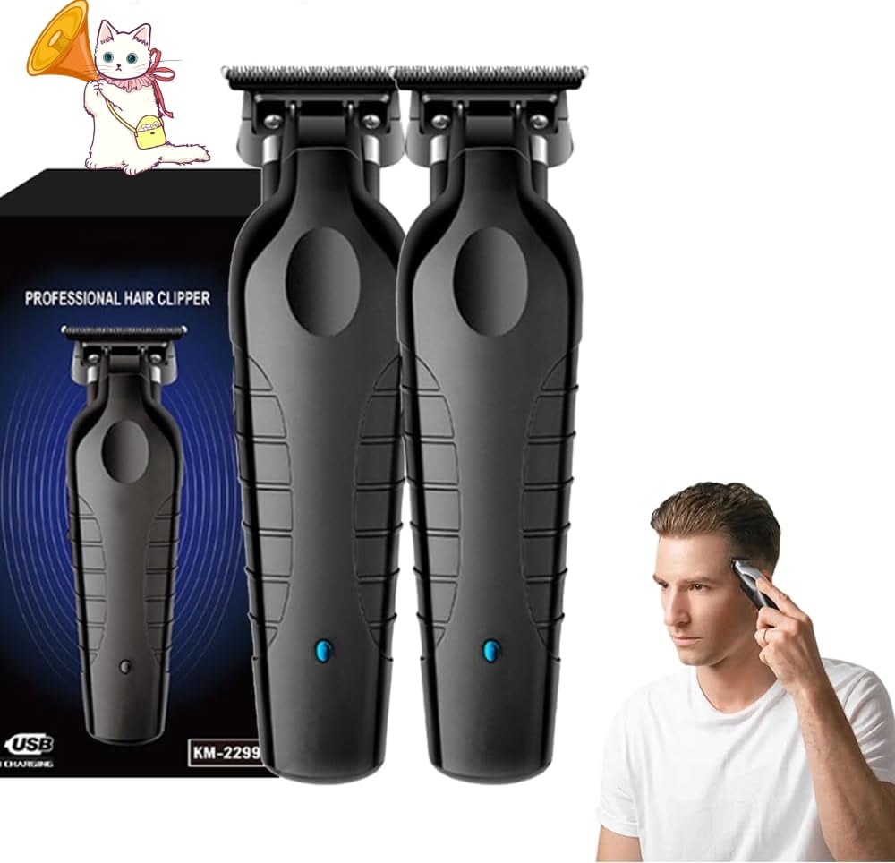 Blackout Trimmer Plus Zero Gap, 2025 New Razor-Sharp 3-in-1 Zero-Gapped Blade, Cordless Rechargeable Zero-Gapped Safety Razor Hair Clipper for Men (2pcs)