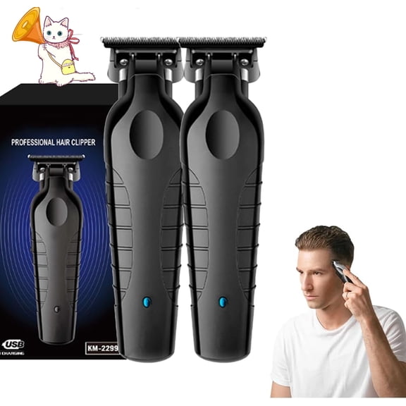 Blackout Trimmer Plus Zero Gap, 2025 New Razor-Sharp 3-in-1 Zero-Gapped Blade, Cordless Rechargeable Zero-Gapped Safety Razor Hair Clipper for Men (2pcs)