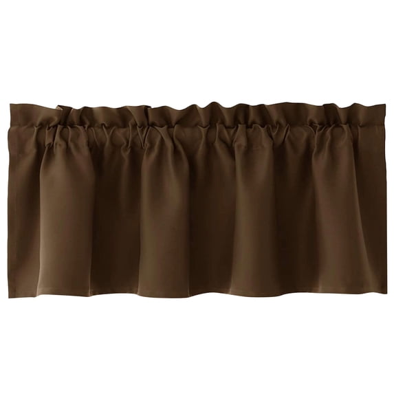 Blackout Valance Curtains Waterproof Soft Rod Pocket Valance for Kitchen and Bathroom Window Room Darkening Valances for Bedroom Coffee XL