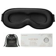 FACEMOON 3D Sleep Mask for Sleeping | 100% Blackout Eye Mask for Women & Men | Adjustable Eye Covers for Side Sleepers, Black