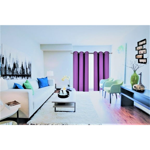 Blackout Window Curtain 84 " inch Long 1 Panel K68 Purple Color Thermal Top Grommets for Bedroom Closet Divider Room Home Décor