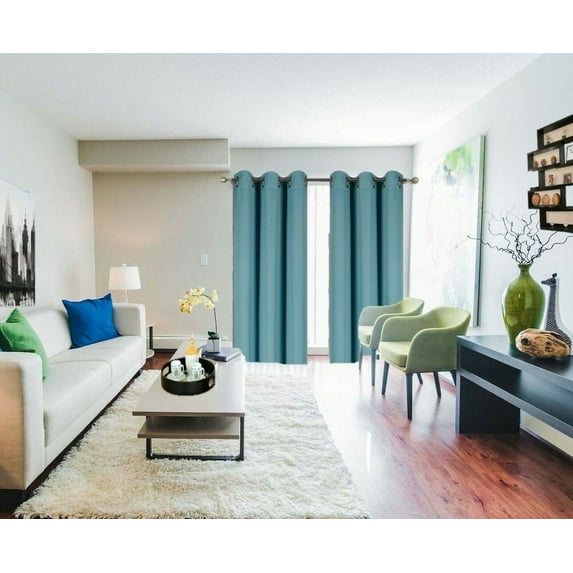 Blackout Window Curtain 84 " inch Long 1 Panel K68 Teal Color Thermal Top Grommets for Bedroom Closet Divider Room Home Décor