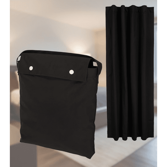 Blackout Window Curtain with Suction Cups for Portable Light Blocking, 50 Inches Wide by 78 Inches Long, Single Panel in Black for Easy Installation