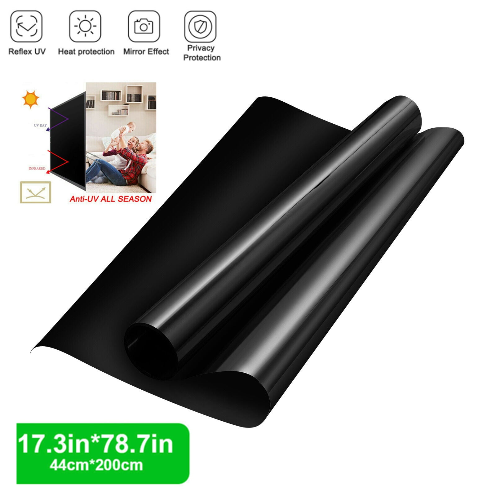 Blackout Window Film 100 Light Sun Blocking Window Covering Darkening Privacy Heat Control