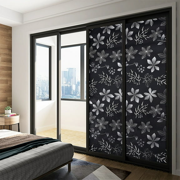 Blackout Window Film Static Cling Privacy 99% Light Blocking,1PC,Black