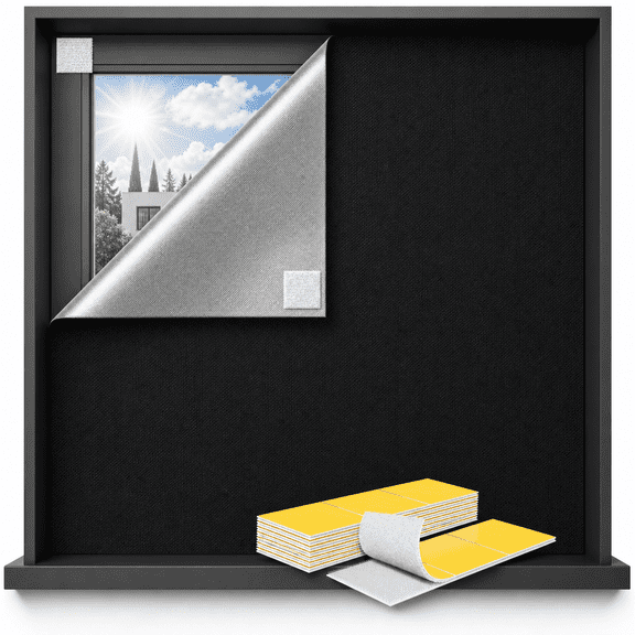 Blackout Window Shades 60"W x 50"H Portable Easy Cut Fit