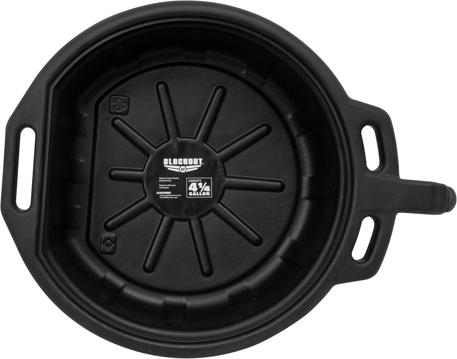 Blackout XP 41/4 Gallon Portable Oil Drain Pan with Spout Cap Catch