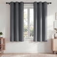 thumbnail image 1 of Blackout Curtains, Blackout Curtains Set of 2 for Bedroom Living Room 42x63 in, Thermal Insulated Room Darkening Drapes with Grommet Top, Noise Reduction & Light Blocking, Dark Gray, 1 of 7
