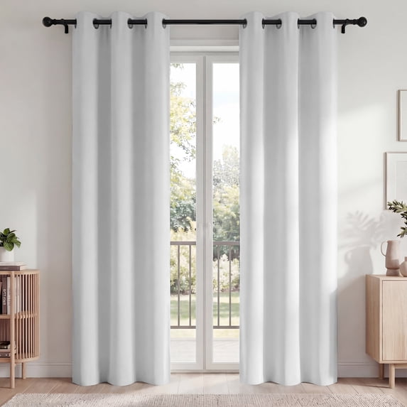 Blackout Curtains, Blackout Curtains Set of 2 for Bedroom Living Room 42x84 in, Thermal Insulated Room Darkening Drapes with Grommet Top, Noise Reduction & Light Blocking, White