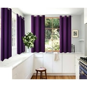 Blackout curtain for living room drapes window treatment panel thermal same color infront back with grommet for bedroom Set of 2 panels , 37 by 63 inch, purple color K68
