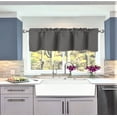 thumbnail image 1 of Blackout thermal insulated 1pc TVLO charcoal valance curtain for kitchen, bathroom, bedroom short window rod pocket home decor 54 inch x 18 inch, 1 of 3
