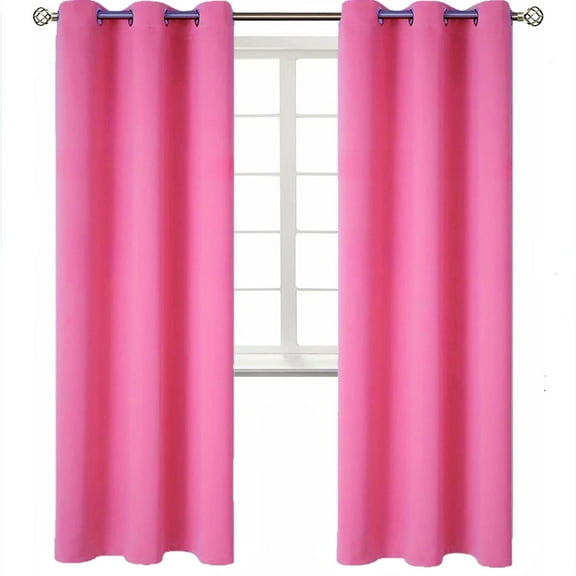 Blackout window curtain for living room / bedroom drapes divider room panel thermal grommet Set of 2 panels , 37 by 84 inch, HOT PINK color K68
