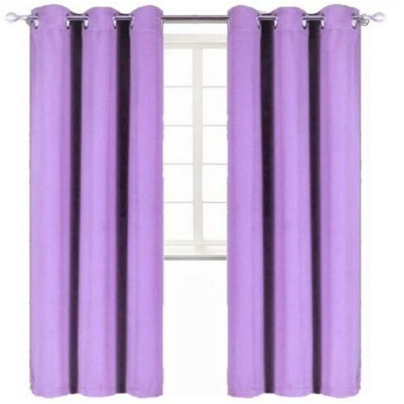 Blackout window curtain for living room / bedroom drapes divider room panel thermal grommet Set of 2 panels , 37 by 84 inch, LILAC color K68