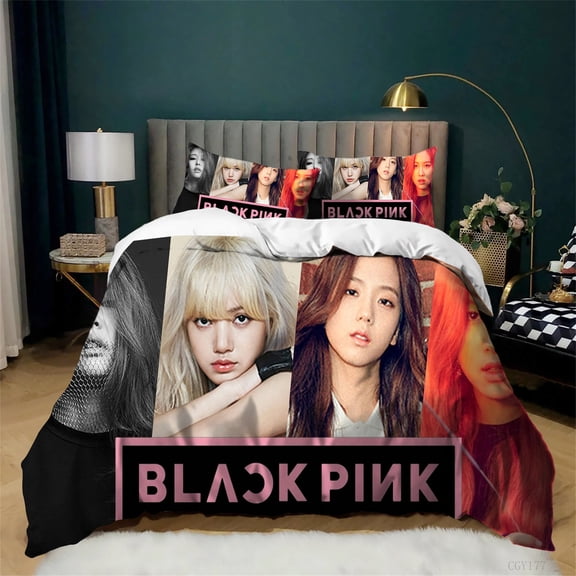 Blackpink Duvet Cover Set Soft Comfortable Bedding Set All Season 3 Pieces Bedding Comforter Sets Bedroom Decor