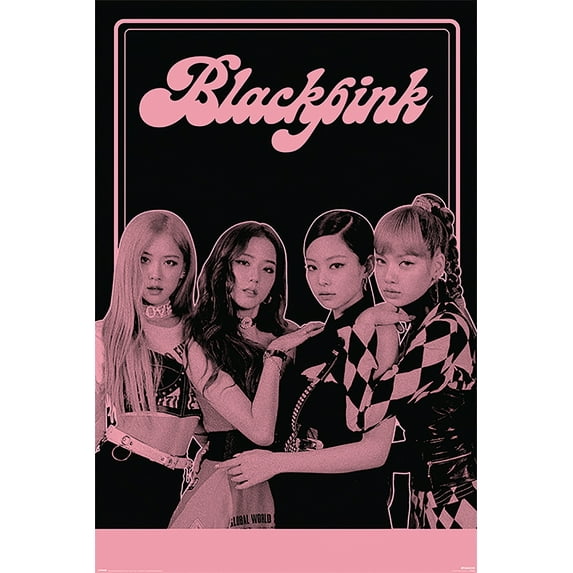 Blackpink - K-Pop Music Poster / Print (The Girls - Black & Pink)