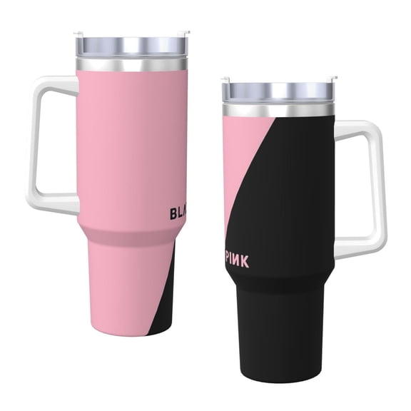 Blackpink Kpop 40 Oz Tumbler With Handle And Straw Double Wall Stainless Steel Sublimation Tumbler With Handle Leakproof,Bpa-Free,Keep Cold Hours