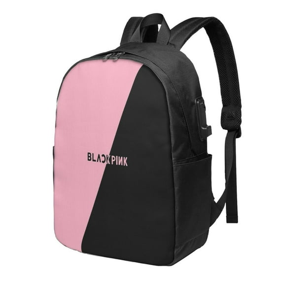 Blackpink Kpop Backpack Fashion Travel Backpack Laptop Backpack 17 Inch External Usb Interface Headphone Line Interface