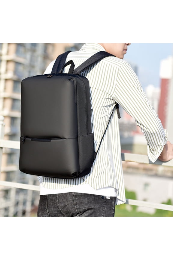 Large Capacity Computer Backpack, Business Leather Film Backpack, Succinct Business Travel Bag Black Creative 12.8x2 Inch
