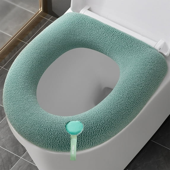 Latrodar Polyester Toilet Seat Cushion Warm Cushion Toilet Seat Pad Toilet Affordable&High-Quality om Toilet Seat Cover Green Home Decor