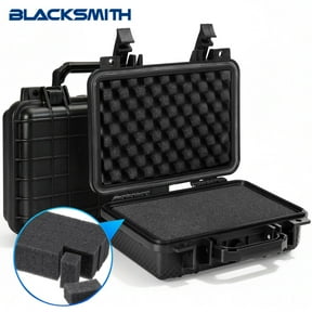 Gun Case,Blacksmith Hard Shell Pistol Case Gun Safe with DIY Customizable Pre-cut Foam Insert,Range Travel Case for Handgun and Pistol,Black