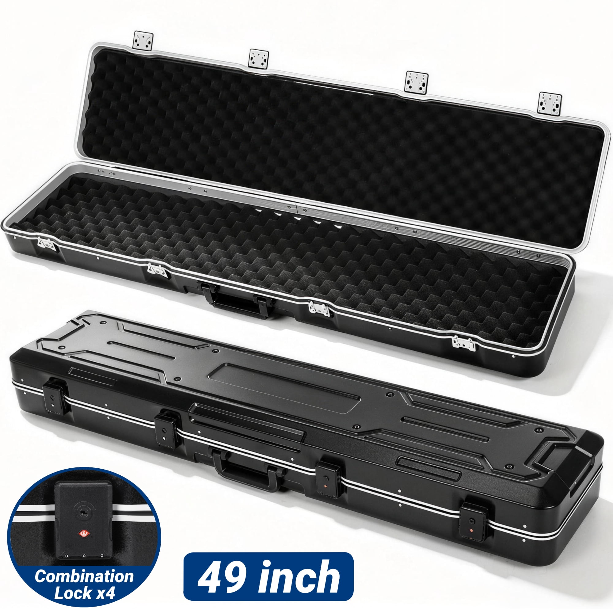Gun Case,Blacksmith 49 inch Hardshell Travel Carrying Case for Gun With ...