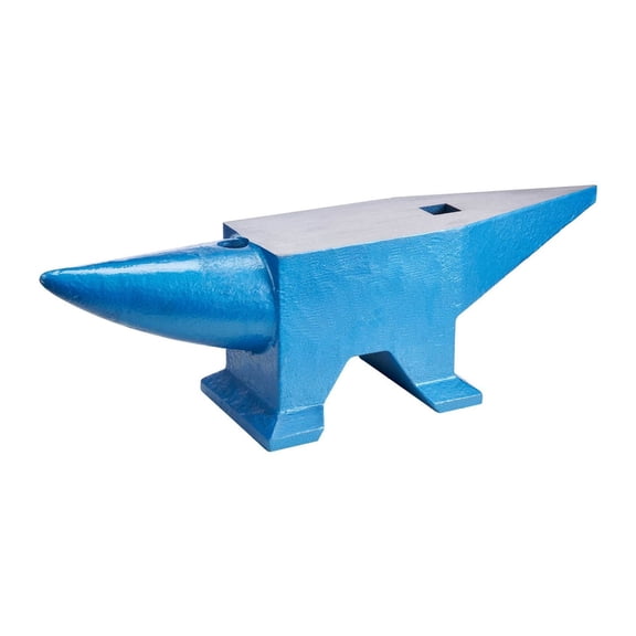 Blacksmith Anvil 132Lbs - Cast Steel Forge Anvil for Metalworking - Round & Square Hole - Blacksmithing, Jewelry, Shaping, and Forging Tools
