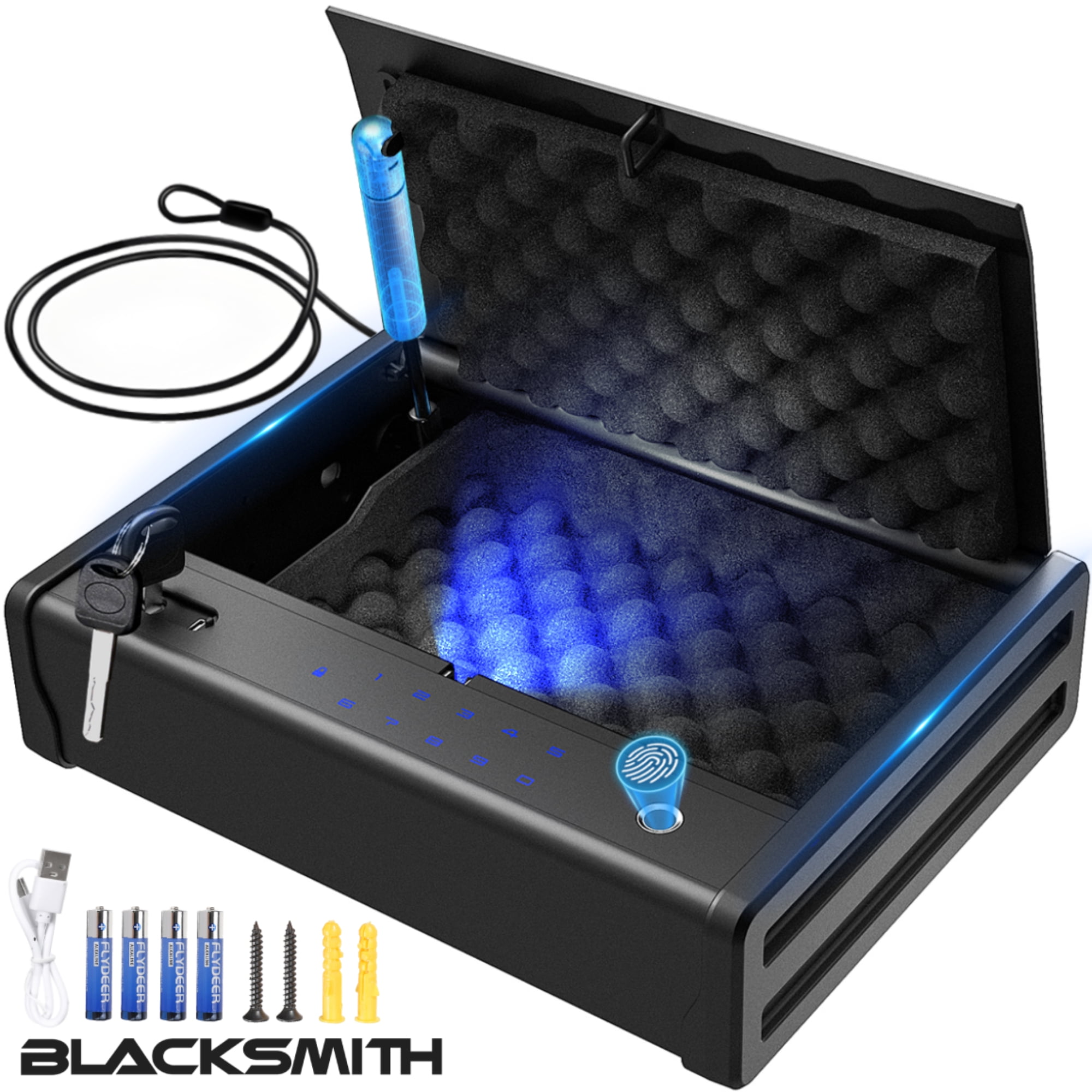 Walmart daily deals:  Blacksmith Biometric Gun Safe, Alloy Steel, Fingerprint Unlock, Security Lock Box, Quick Access