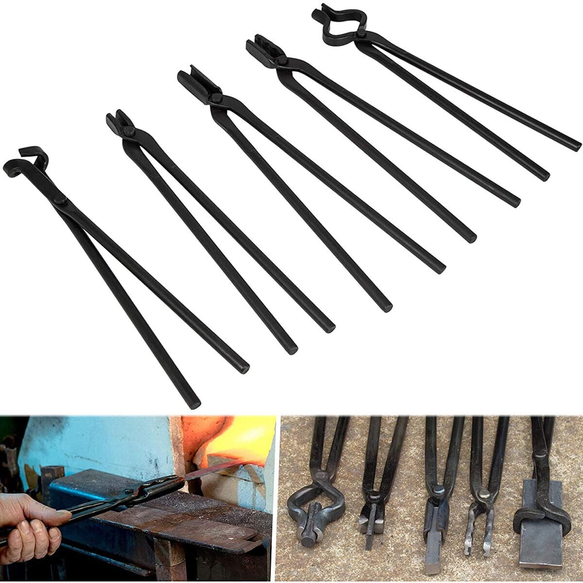 Blacksmith Bladesmith Knife Making Tongs Set Tools Vise Anvil Forge Knifemaking