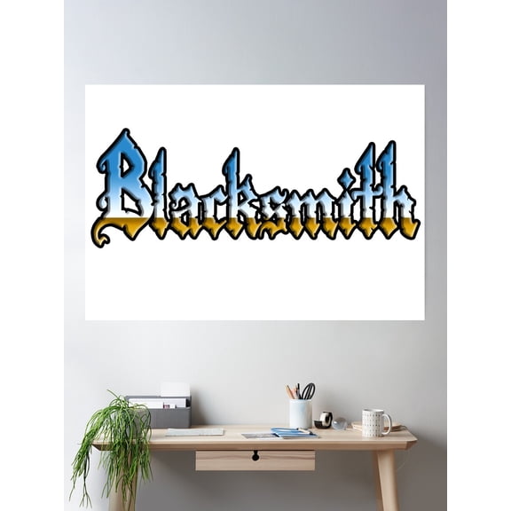Blacksmith Chrome Style Poster Wall Art, Modern Wall Decor For Living Room Bedroom, 12x18 UNFRAMED