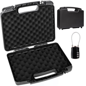 Gun Case,Blacksmith 14 inch Hard Shell Firearm Travel Case with Lock,Pistol Case Gun Safe for Handgun,Pistol,Black