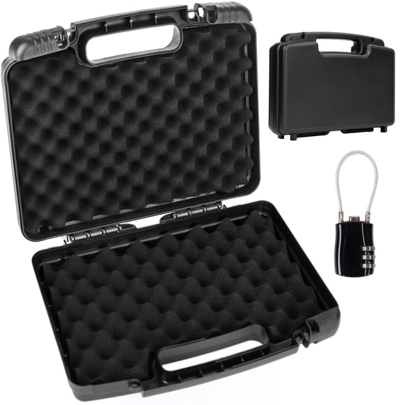 Gun Case,Blacksmith 14 inch Hard Shell Firearm Travel Case with Lock,Pistol Case Gun Safe for Handgun,Pistol,Black