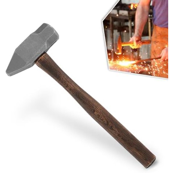 Blacksmith Hammer 4lb Heavy-Duty Forged Steel Cross Peen Hammer for Making Knife, for Handmade Forged Tools, for Spreading and Shaping Detailed Metalworking$$Tools & Hardware Other