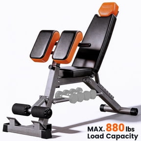 Weight Bench,Blacksmith Multi-Functiona Adjustable Roman Chair,880 LBS Capacity Back Extension Machine for HyperBack Extension for Glutes, Hamstrings & Lower Back,Black