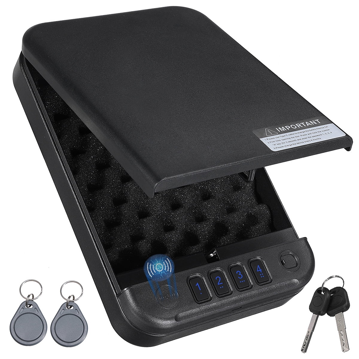 Blacksmith SE0301 Portable Gun Safe for Pistol, 3 Ways Quick Access