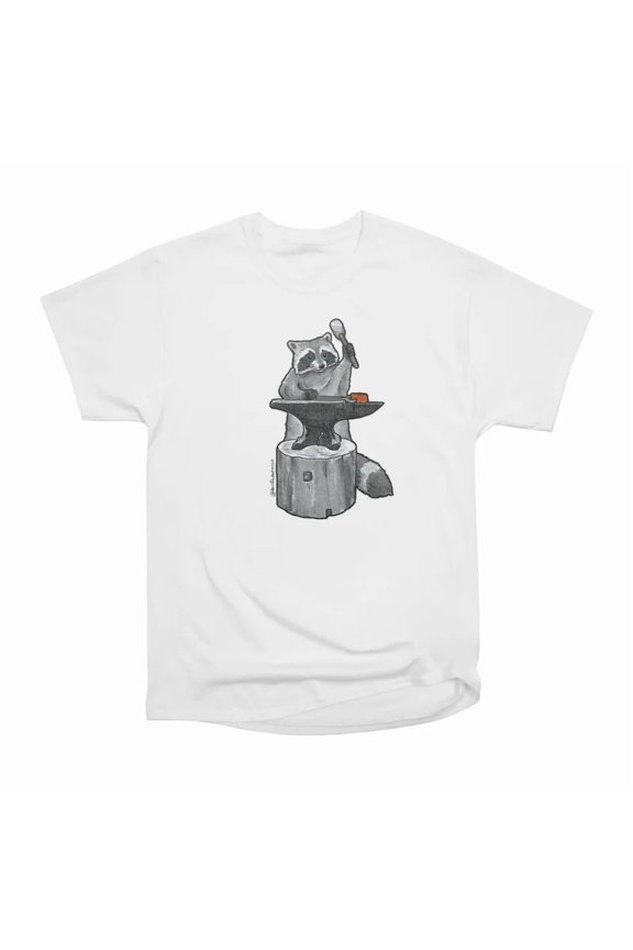 Blacksmith raccoon T-Shirt Tee Gift For Him Merch For Her Apparel For Friend