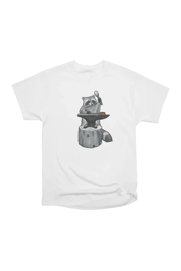 Blacksmith raccoon T-Shirt Tee Gift For Him Merch For Her Apparel For Friend